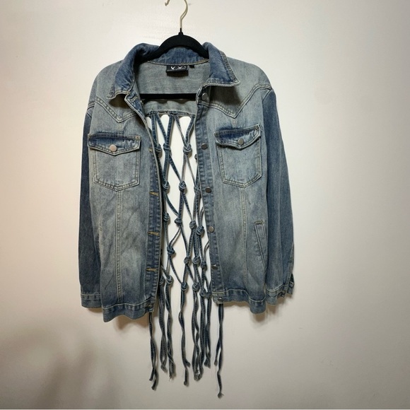Absence of Colour Jackets & Blazers - Absence of Colour Jean jacket Braided back cut out